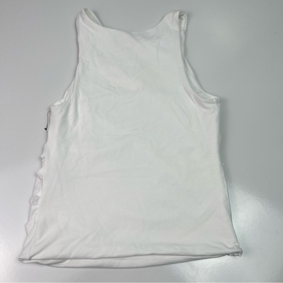 Nordstrom Open Edit Ruched Side White Tank Top sz XS - Picture 3 of 5